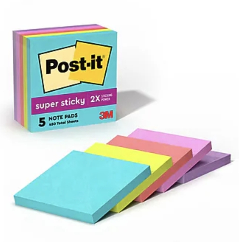 Post-it Super Sticky Notes, 3" x 3", Supernova Neons Collection